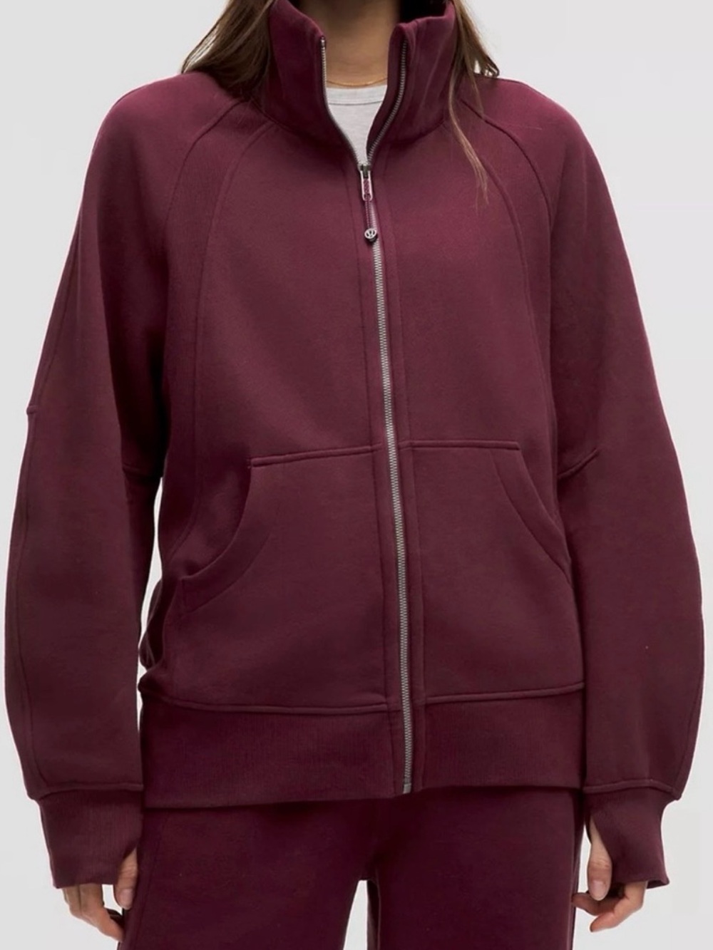 Lululemon Oversized Funnel Neck Full Zip Scuba Size XS/S in Garnet NWT